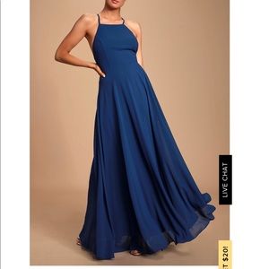 Lulus Mythical Kind of Love Navy Blue Maxi Dress